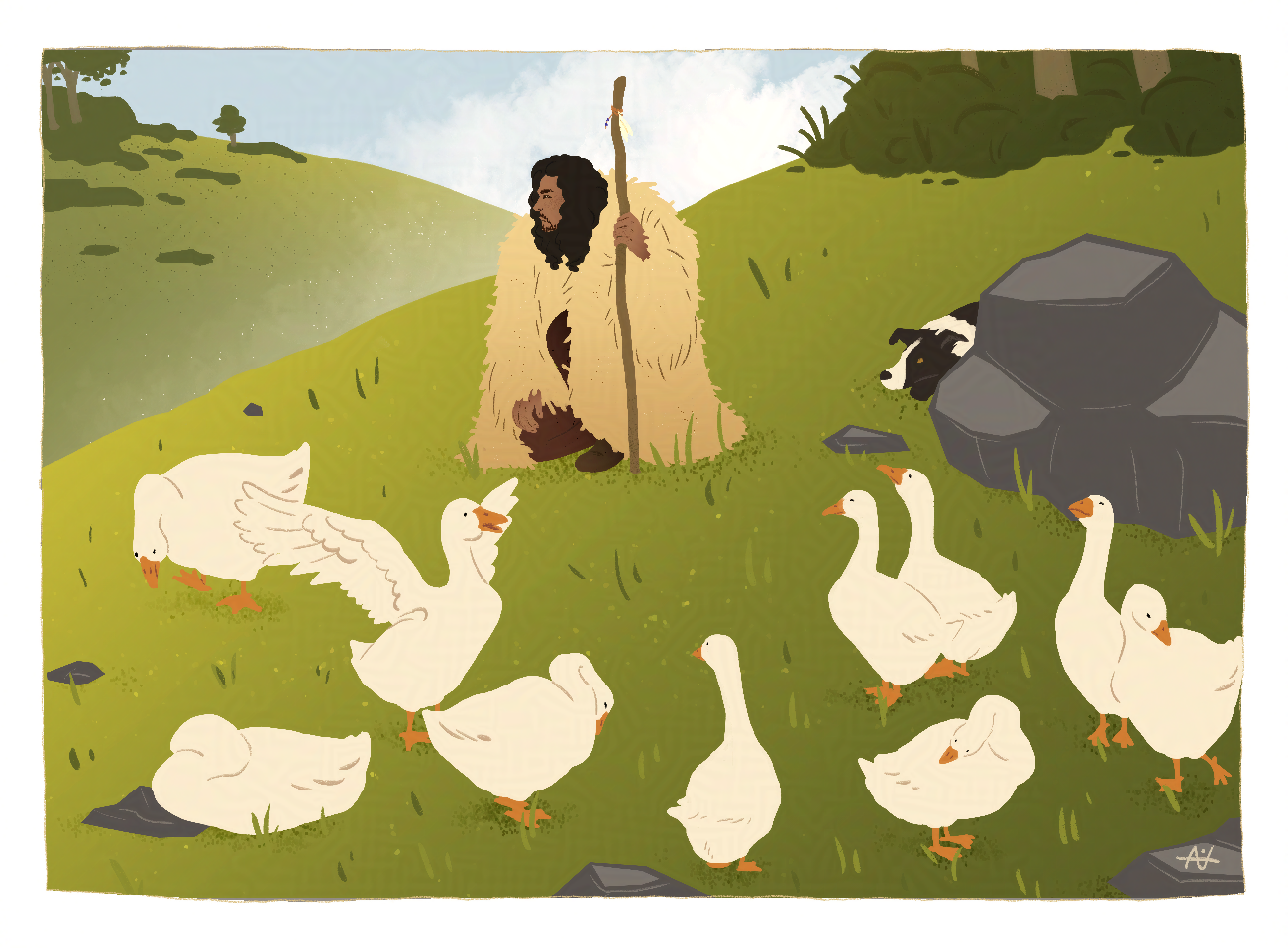 Dessin du gardien des oies